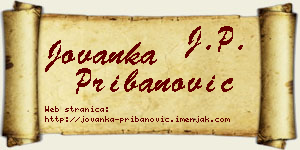 Jovanka Pribanović vizit kartica